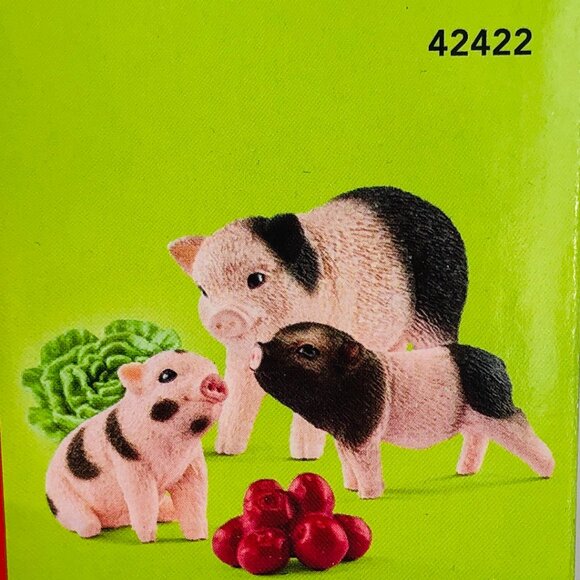 Schleich Pig Mother and Piglets w/Apples Lettuce Farm World Figurine Age 3+ - Picture 11 of 13
